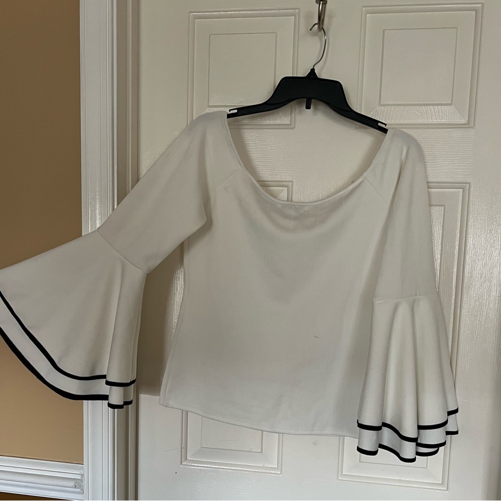 White Top with Flare Arms